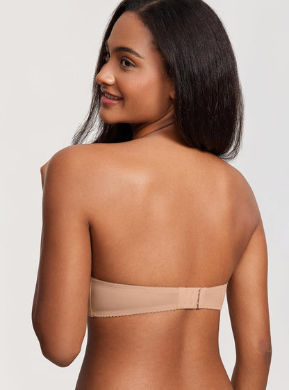 DOBREVA Women's Strapless Push Up Bra Plus Size Padded Underwire Multiway Bandeau